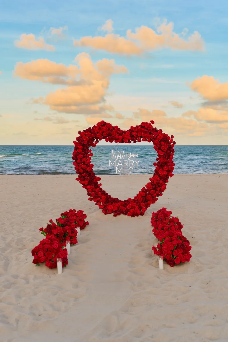 Velvet Heart proposal decoration by Yes Miami.