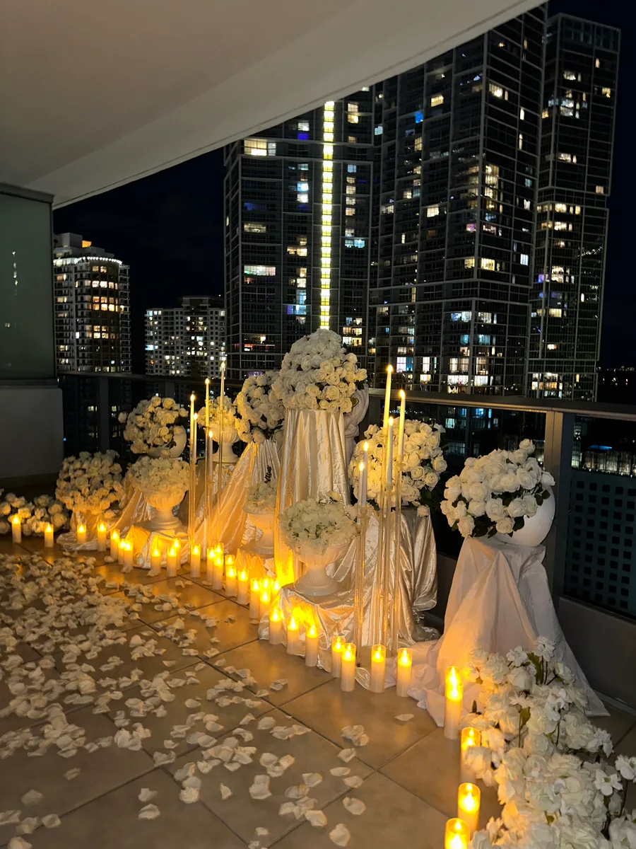 The Elegant Rooftop Proposal decoration by YES Miami