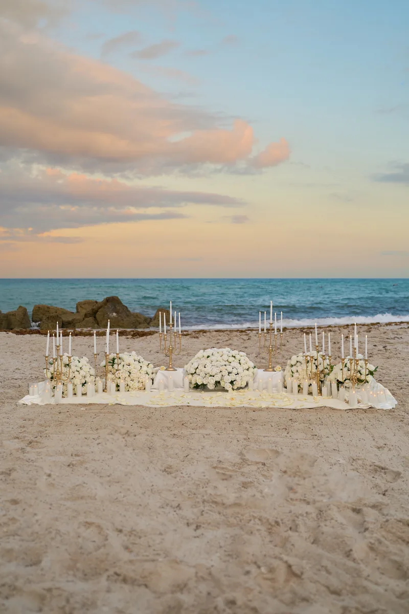 Romantic Candlelight Proposal decoration by YES Miami