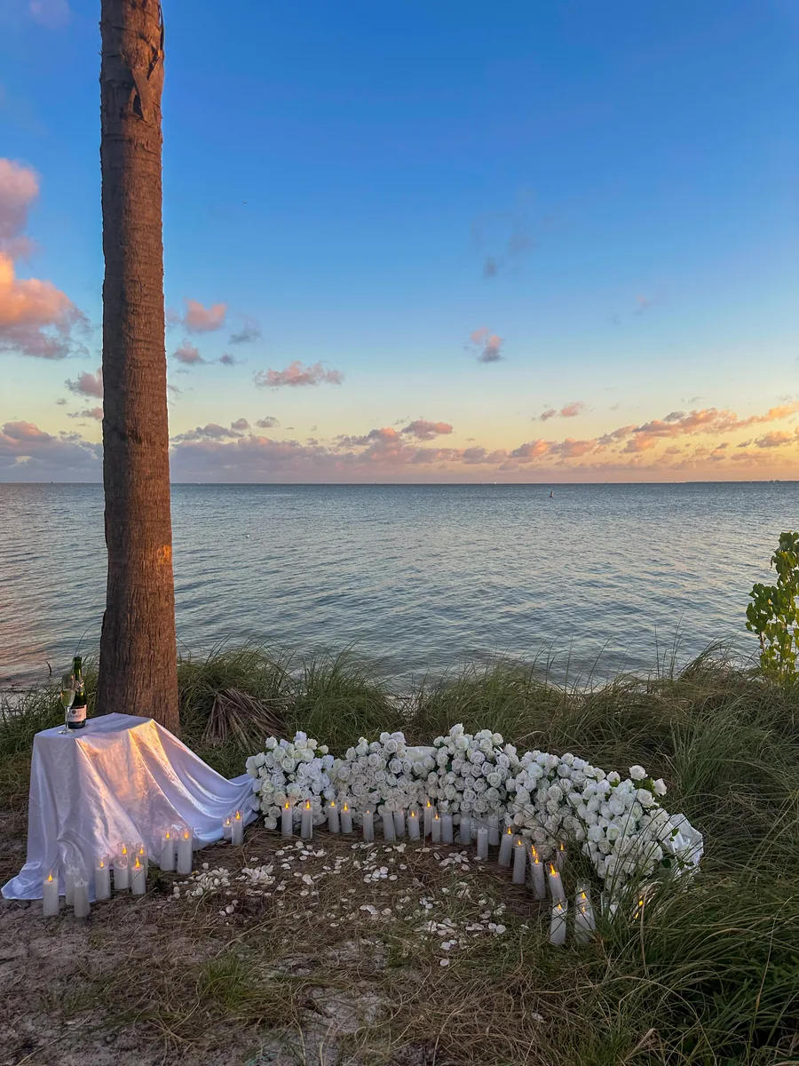 The Timeless Romance Proposal decoration by YES Miami